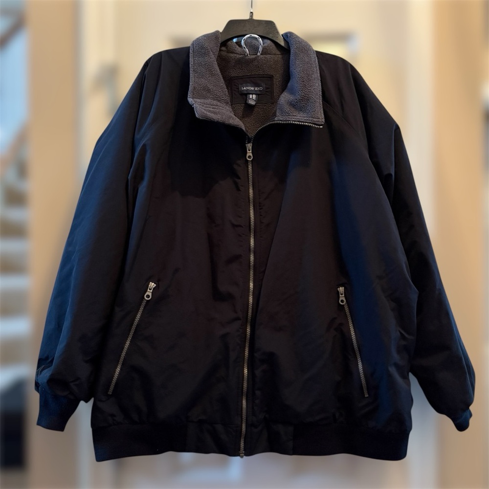 Land’s End 3XL Men’s‎ Lined Jacket Outside Zip Pockets, 2 Inside Pockets EUC